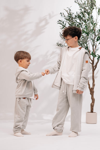 Bluza dziecięca z kapturem Soft Grey | polska bawełna premium | Habi Kids