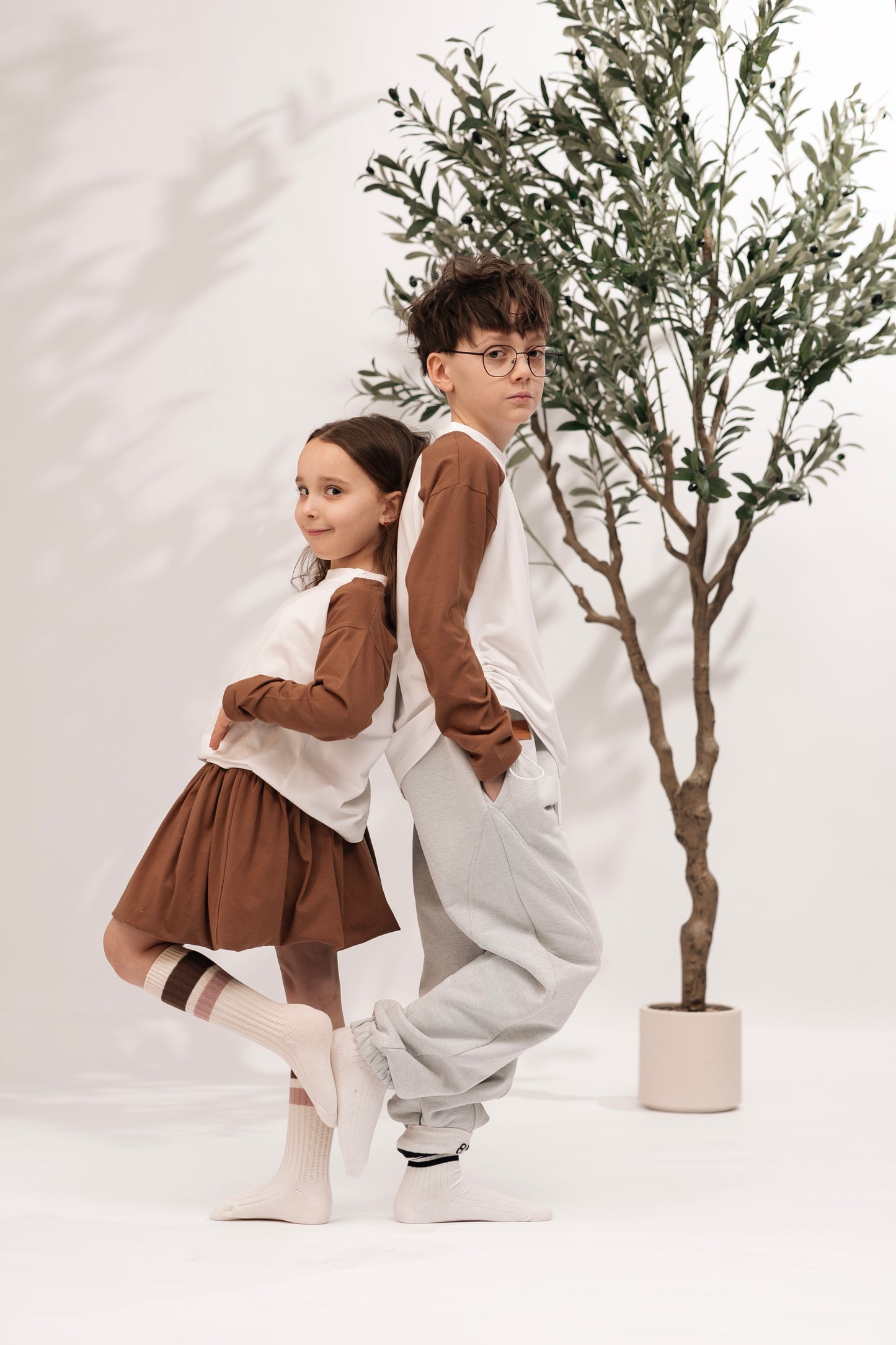 Spodnie dresowe dziecięce Soft Grey | polska bawełna premium | Habi Kids