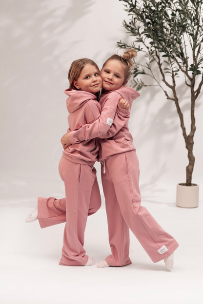 Bluza dziecięca z kapturem Dusty Rose | polska bawełna premium | Habi Kids