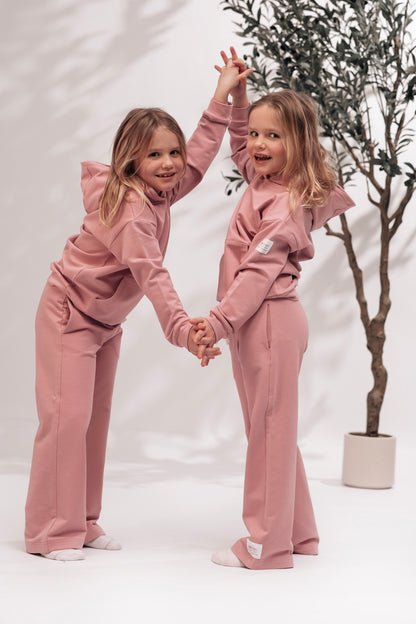 Bluza dziecięca z kapturem Dusty Rose | polska bawełna premium | Habi Kids
