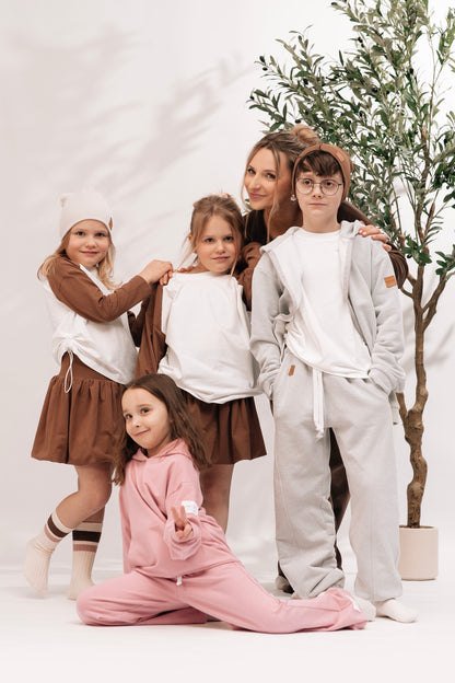 Bluza dziecięca z kapturem Dusty Rose | polska bawełna premium | Habi Kids