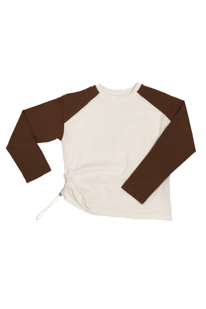 Longsleeve dziecięcy Raglan Off White & Chocolate | Habi Kids