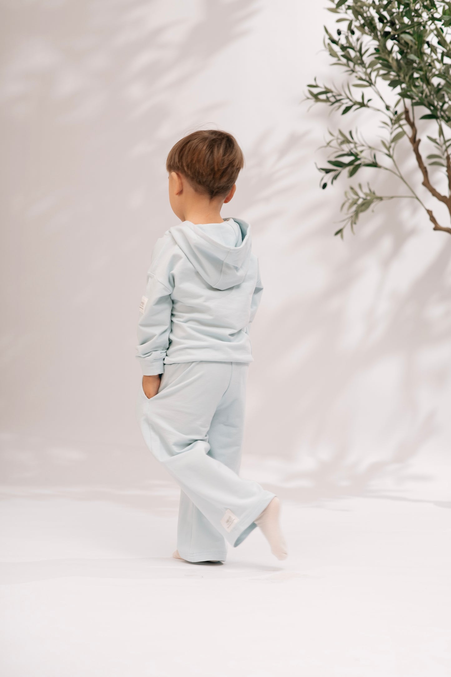 Spodnie Wide Leg Baby Blue | Habi Kids