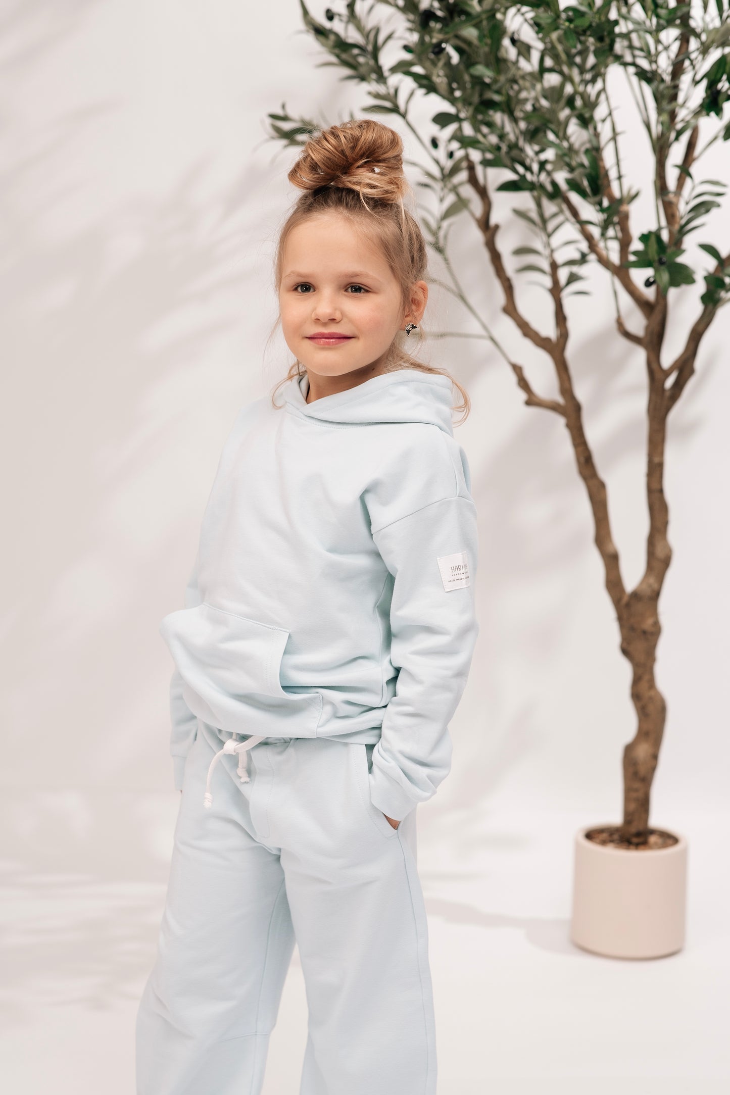 Bluza dziecięca z kapturem Baby Blue | polska bawełna premium | Habi Kids