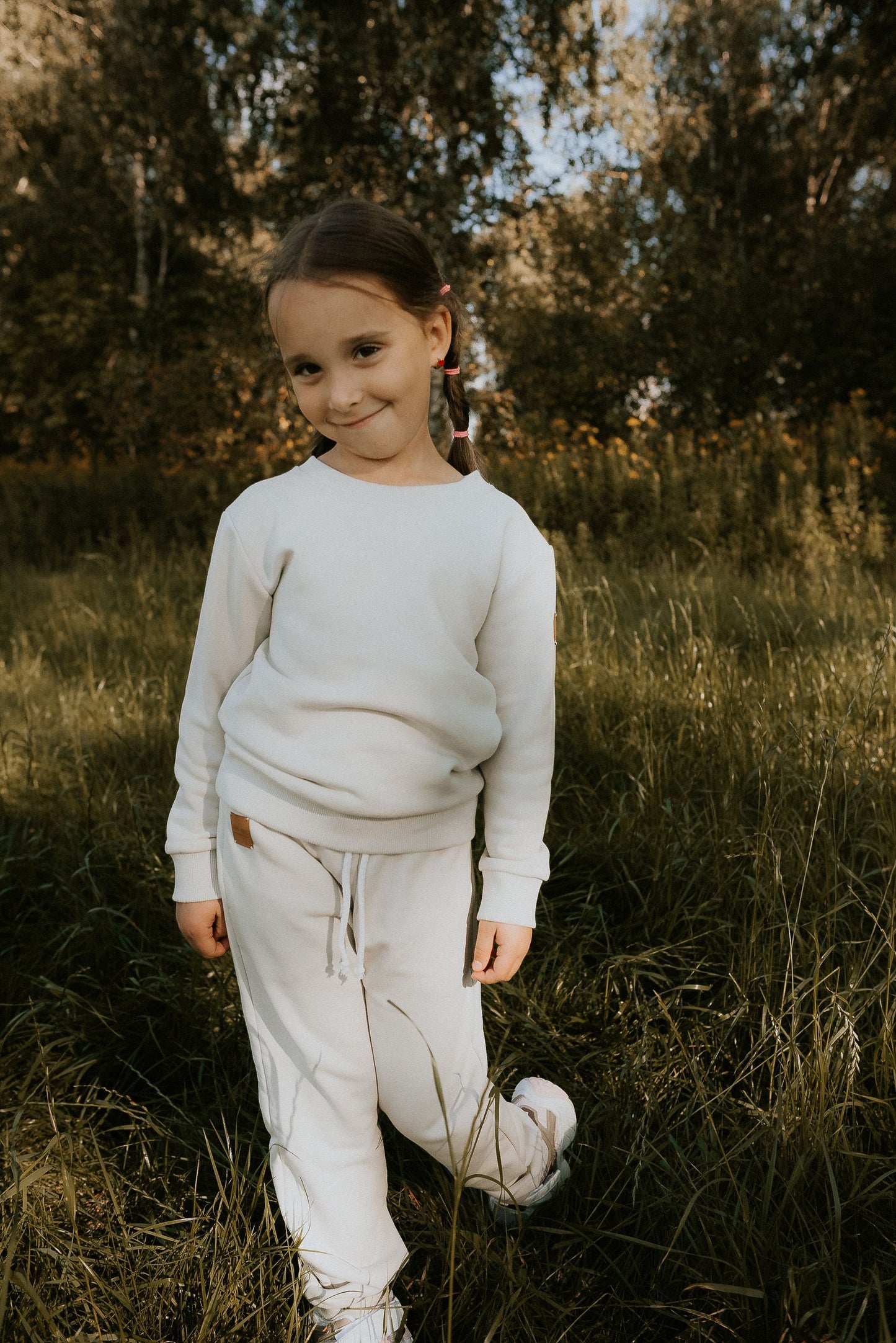 Komplet dresowy dziecięcy gładki beżowy | Habi Kids