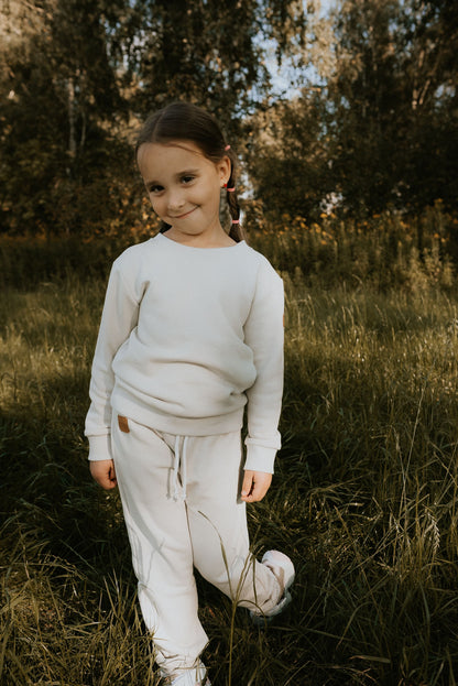 Komplet dresowy dziecięcy gładki beżowy | Habi Kids