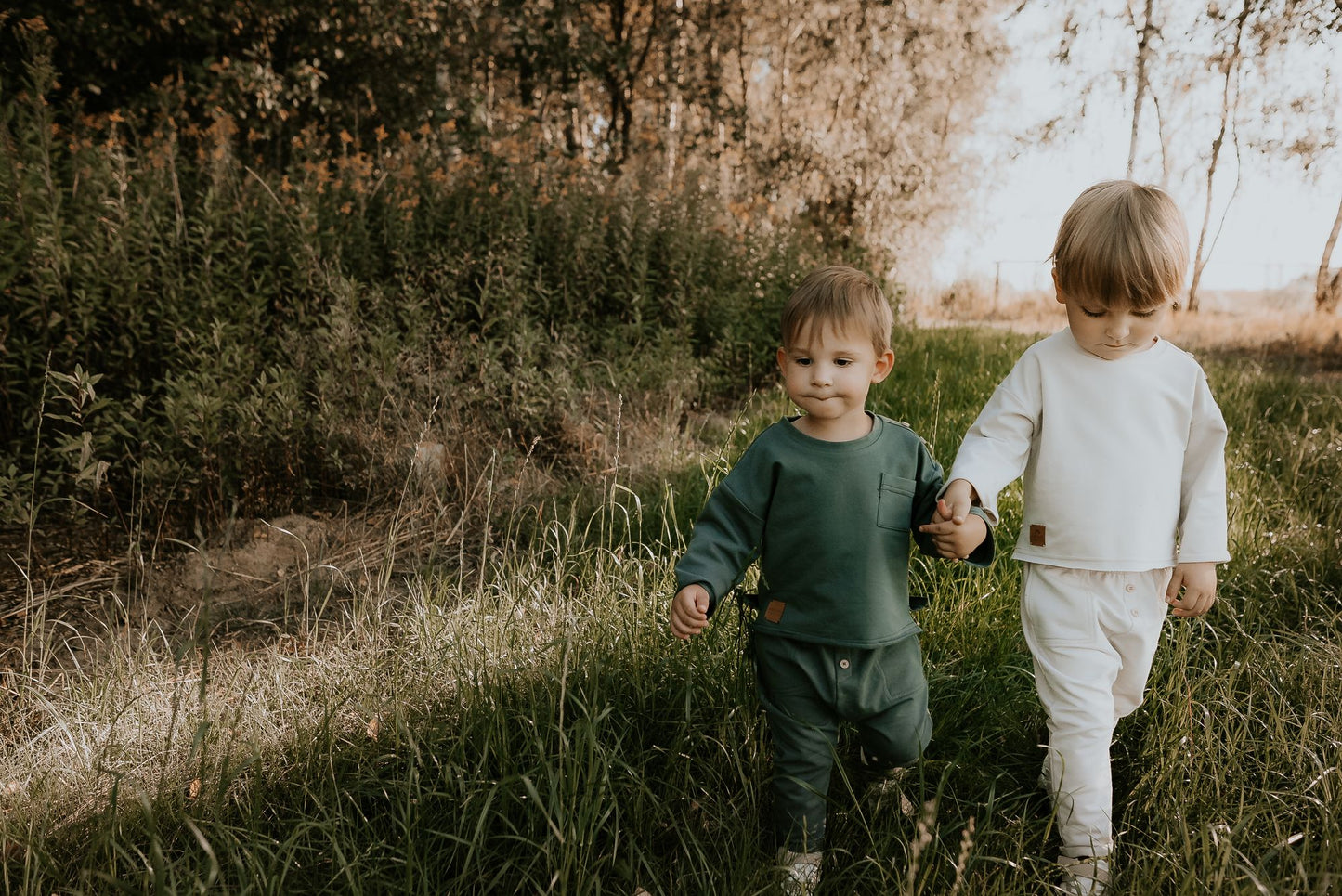 Komplet dziecięcy retro beżowy | bluza + spodnie | Habi Kids