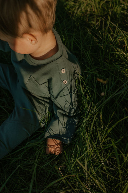 Bluza dziecięca oliwkowa z kieszonką | Habi Kids