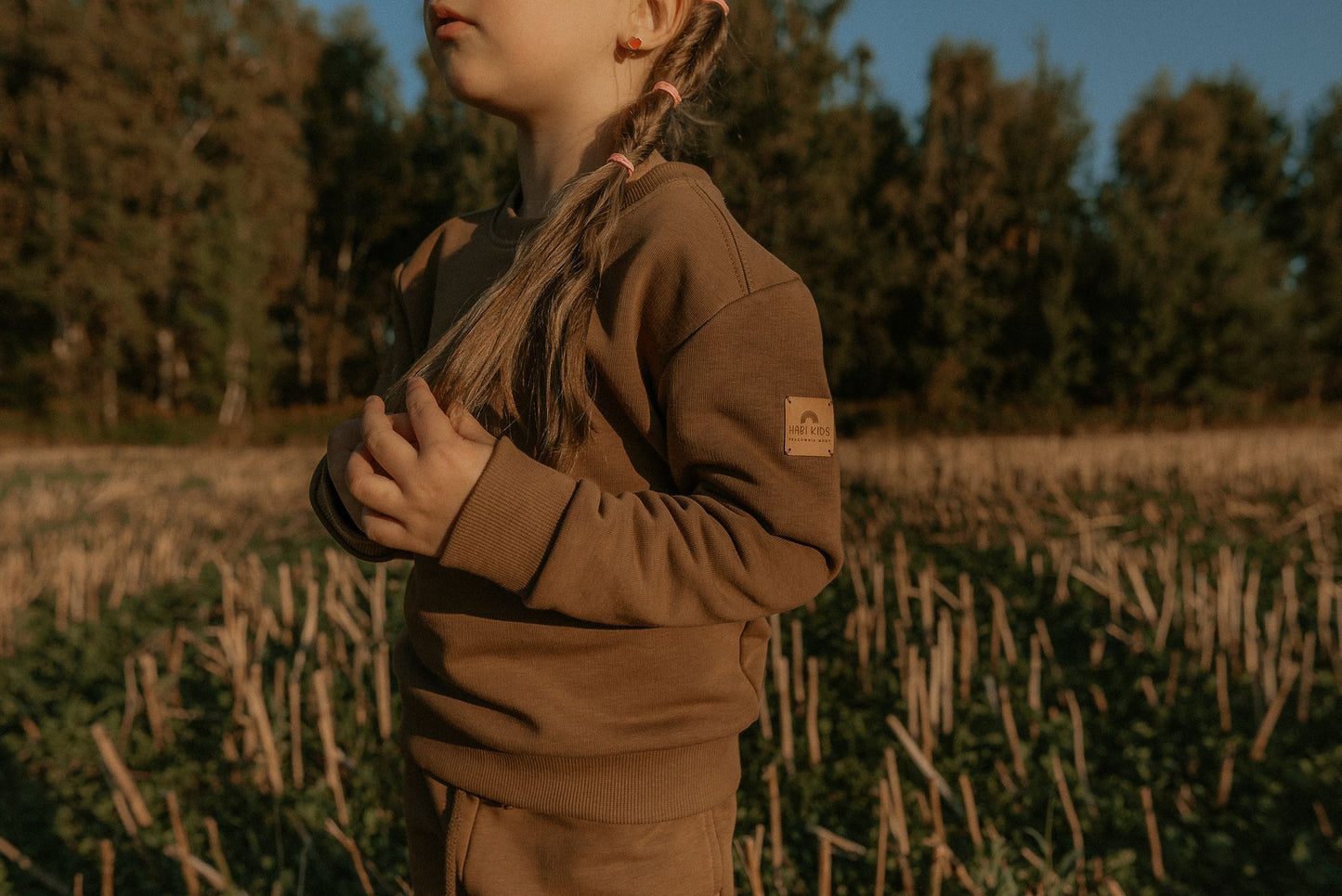 Bluza dresowa dziecięca gładka brązowa | Habi Kids