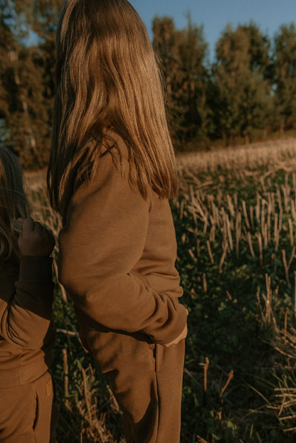 Bluza dresowa dziecięca gładka brązowa | Habi Kids