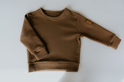 Bluza dresowa dziecięca gładka brązowa | Habi Kids
