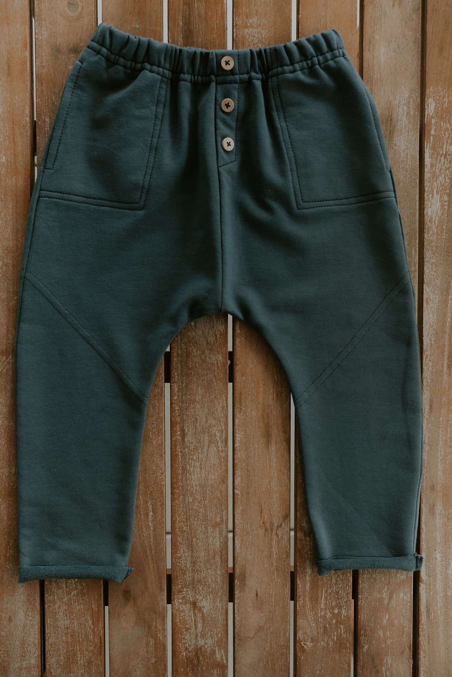 Spodnie dziecięce retro zielone baggy  | Habi Kids