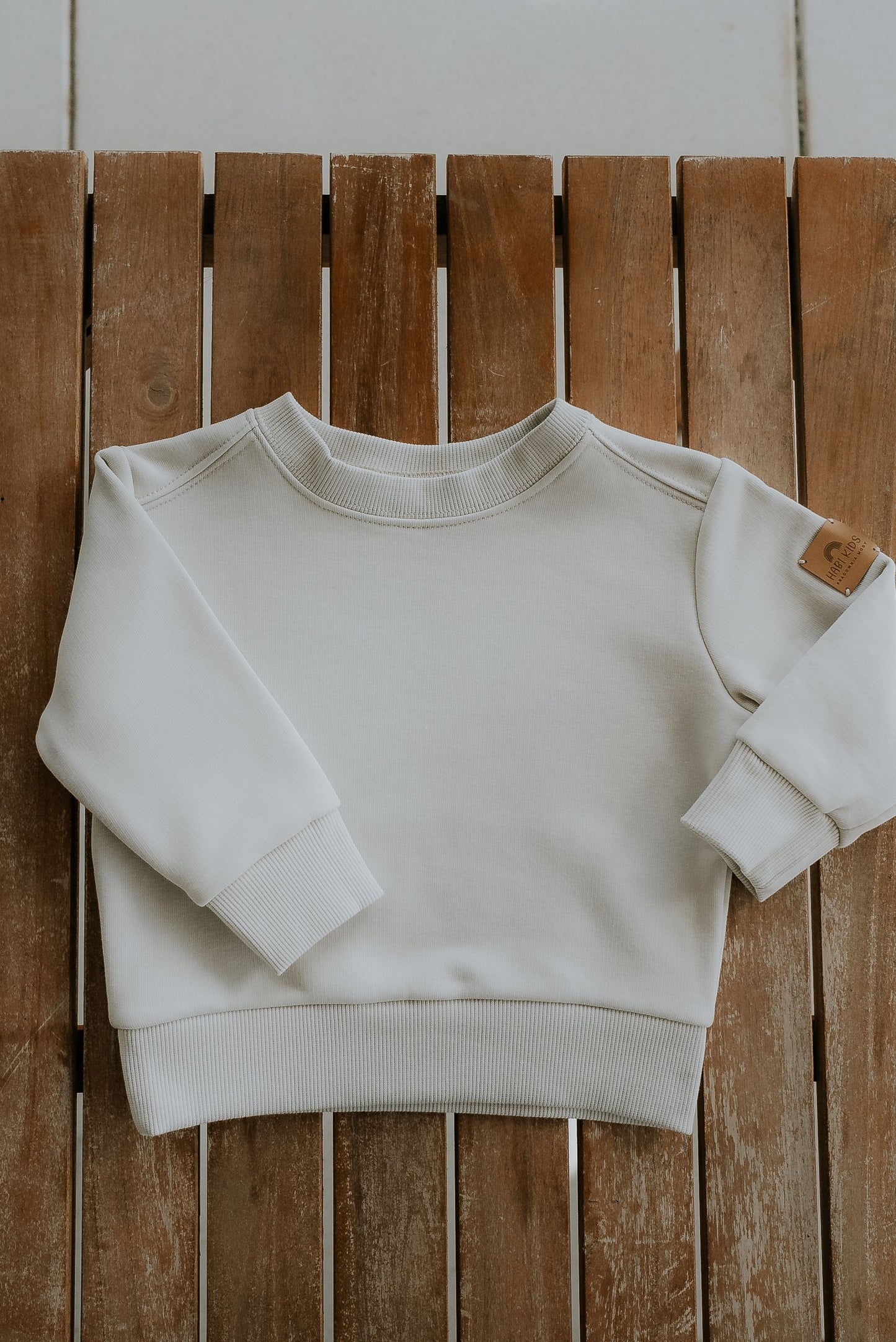 Bluza dresowa dziecięca gładka beżowa | Habi Kids