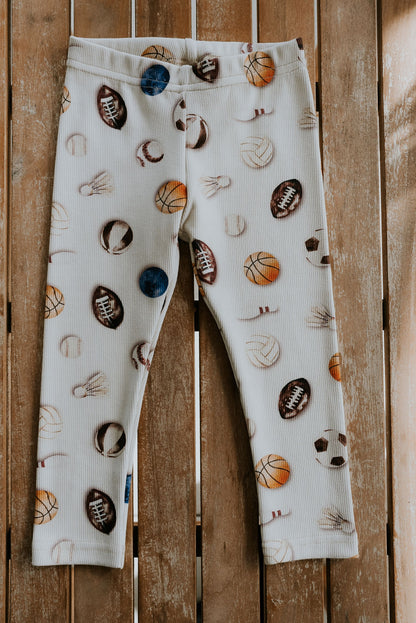 Legginsy z prążkowanej dzianiny piłki | Habi Kids