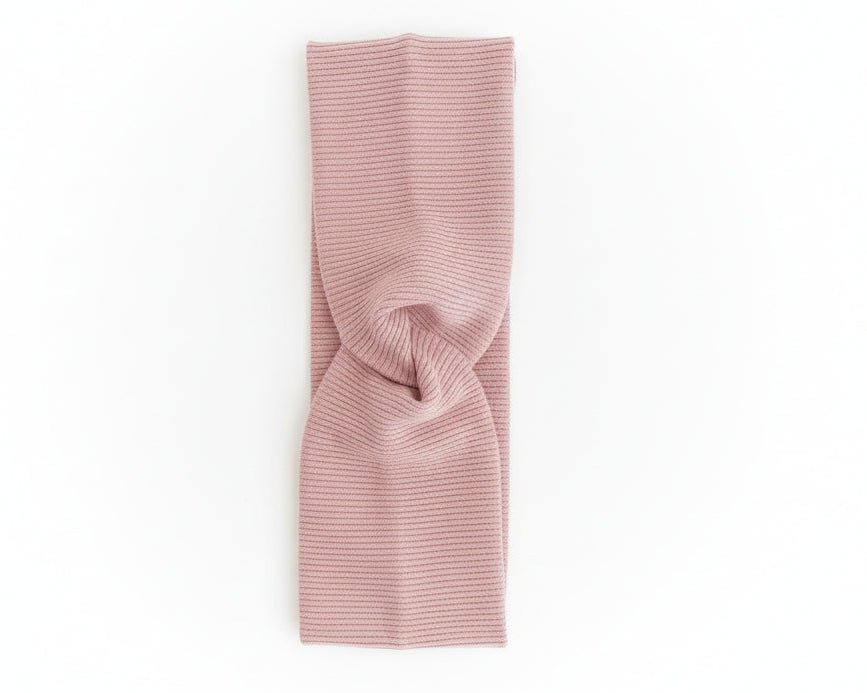 Opaska dziewczęca prążkowana Dusty Rose | Habi Kids