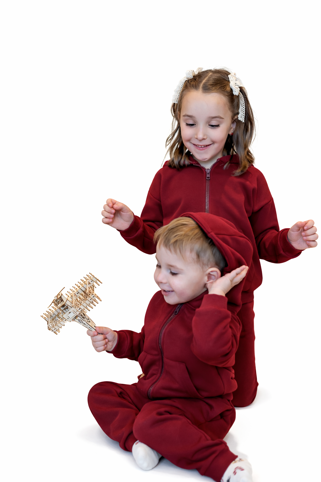 Spodnie dresowe dziecięce bordo – jogger | Habi Kids