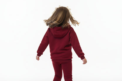 Bluza dresowa dziecięca z kapturem bordo | Habi Kids